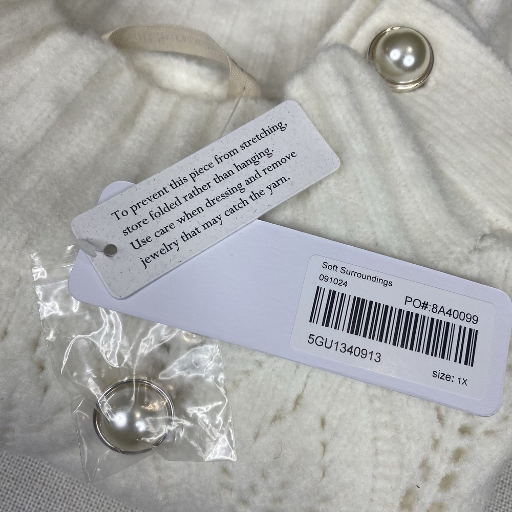 Soft Surroundings Women's 1X Ensley Button Detail Cutout Knit Tunic Sweater Soft - Picture 12 of 13